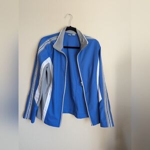 SJB Active Blue and Gray Jacket with Full-Length Zipper Size M